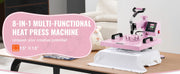 Charger l'image dans la visionneuse de galerie, Amocart Heat Press Machine 12x15inch 8in 1 Heat Transfer Machine 360° Swing Away T-Shirt for T-Shirts/Mugs/Hats/Plates Pink