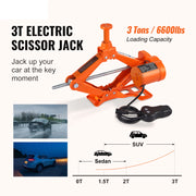 Load image into Gallery viewer, Amocart Electric Car Jack 3 Ton/6600lbs 12V Electric Scissor Jack Portable Car Jack for SUV Truck Sedan Tire Change Replacement