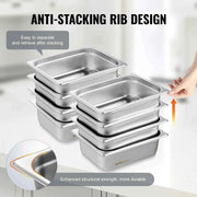 Load image into Gallery viewer, Amocart 8 Pack Hotel Pans 1/2 Size Anti-Jam with Lid 0.8mm Thick 4-In Deep Catering Storage Food Pan for Industrial&Scientific