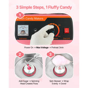 Load image into Gallery viewer, SucceBuy Cotton Candy Machine Commercial 1000W Electric Candy Floss Maker Easy Use with 15 inch Stainless Steel Bowl for Kids - AMOCART