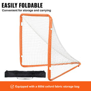 Load image into Gallery viewer, SucceBuy 4/6FT Lacrosse Goal Small Kids Folding Portable Iron Frame Backyard Training Equipment For Youth Training Orange