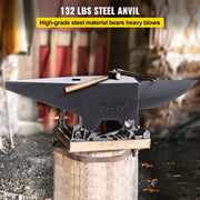 Load image into Gallery viewer, SucceBuy 10-60Kg Steel Single Round Horn Anvil Steel Block Blacksmith Bench Tool Jewelry Making Manual Equipment for Metalsmiths - AMOCART