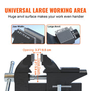 Load image into Gallery viewer, SucceBuy Bench Vise 4.5" 6" 6.5" Multipurpose, Swivel Base & Anvil Heavy Duty Cast Iron for Drilling, Conduit Cutting, Sanding