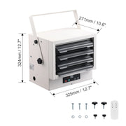 Load image into Gallery viewer, SucceBuy Electric Garage Heater Digital Fan Forced Wall with Remote Control Overheat Protection Hardwired Heater for Workshop - AMOCART