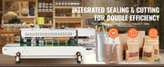 Bild in Galerie-Viewer laden, SucceBuy Continuous Bag Band Sealing Machine 6-12 mm Horizontal Band Sealer with Inflation Function for 0.02-0.8 mm Plastic Bags