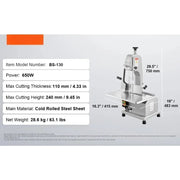 Bild in Galerie-Viewer laden, Amocart 650W 1100W 1800W Commercial Electric Meat Bandsaw Stainless Steel Countertop Bon-e Sawing Machine for Rib Pork Beef