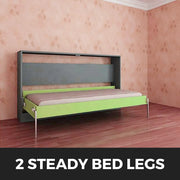 Charger l'image dans la visionneuse de galerie, Amocart Murphy Wall Bed Hardware Kit Spring Mechanism Horizontal Stainless queen Size With 2 Steady Bed Legs Quick Set Up White