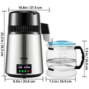 Load image into Gallery viewer, SucceBuy 4L Water Distiller Purifier Filter 1 L/H Distilling Speed Dispenser Drinking Bottle Softener Touch Screen Home Use