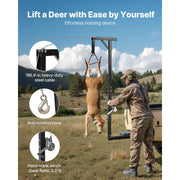 Load image into Gallery viewer, Amocart 300 lbs Truck Hitch Game Hoist Hunting Deer Hoist with Adjustable Height Gambrel Winch for Skinning & Cleaning Game