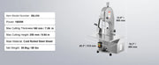 Charger l'image dans la visionneuse de galerie, SucceBuy Commercial Electric Meat Bandsaw 650W 1800W Stainless Steel Countertop Bone Sawing Machine Frozen Fish Cutter for Pork