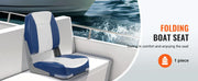 Load image into Gallery viewer, Amocart Boat Seat 18.9" Low Back Boat SeatFolding Boat Chair with Thickened Sponge Padding & Hinge Fold-Down Boat Captain Chair