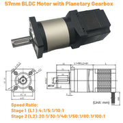 Bild in Galerie-Viewer laden, 65W-130W Nema23 57mm DC Brushless Motor BLDC Paired with 57mm Planetary Gearbox NMRV030 Worm Gear Reducer Applied To UAV