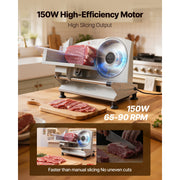 Load image into Gallery viewer, SucceBuy 6.7-8.7inch Meat Slicer Electric Deli Slicer Machine with two SUS420 Blades Food-Slicer for Meat Ham Baguett, Steak - AMOCART