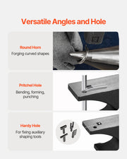 Load image into Gallery viewer, SucceBuy Single Horn Anvil Cast Steel Anvil High Hardness Rugged Round Horn Anvil for Blacksmiths Stable Base Metal Working Tool