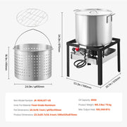 Load image into Gallery viewer, Amocart 60/80/100Qt Seafood Boiling Kit with Strainer Cooking Set for Crab Crawfish Boiling Aluminum Stockpot with Steamer Rack