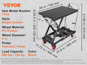 Load image into Gallery viewer, SucceBuy 330/500lbs Hydraulic Lift Table Cart Manual Single Scissor Platform with 4Wheels and Non-slip Pad for Material Handling - AMOCART