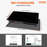 Load image into Gallery viewer, Amocart 2 Burners Electric Induction Cooktop Stove Hob Built-in Burner Cooker Sensor Touch Control Magnetic Cooker Hot Plate