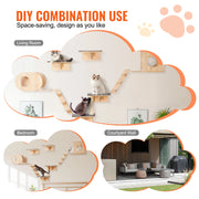 Load image into Gallery viewer, SucceBuy Wall Mounted Cat Shelves Cat Wall Shelves and Perches with Jumping Boards Hammocks & Cat Tree Cat Furniture and Shelves
