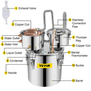 Load image into Gallery viewer, 12L 20L 30L 50L Alcohol Brewing Distiller DIY Moonshine Apparatus Stainless Steel Still Whisky Beer Brandy Home Use