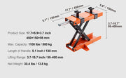 Load image into Gallery viewer, Amocart Motorcycle Lift 350/1100/1500 LBS Capacity Motorcycle Scissor Lift Jack with Wide Deck&Safety Pin for Bikes Motorcycles
