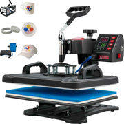 Load image into Gallery viewer, SucceBuy Heat Press 5in1 Heat Press Machine 12x15in Clamshell Sublimation Transfer Printer Digital Precise Temperature Control