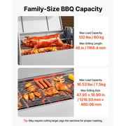 Bild in Galerie-Viewer laden, Amocart 46/52 Inch Stainless Steel Rotisserie Grill Outdoor BBQ Pig Lamb Charcoal Spit Roaster Kit