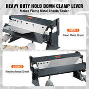 Load image into Gallery viewer, SucceBuy Box and Pan Brake 24Inch/36Inch/ 48Inch 0-130 Degrees Sheet Metal Bending Brake Portable Metal Bender for Metal Bending
