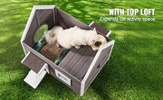 Bild in Galerie-Viewer laden, Amocart Outdoor Cat House 22x30x26 Weatherproof Feral Cat Shelter Wooden Cat Kennel for Multiple Cats with Side Door Pet Hut