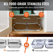 Load image into Gallery viewer, SucceBuy 8QT Rectangle Chafing Dish 2/4/6 Packs w/ Full Size Pans Buffet Catering Warmer Server Folding Stand Fuel Holder Tray