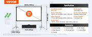 Bild in Galerie-Viewer laden, Amocart Projector Screen with Stand 100 120 150 inch 16:9 4K 1080 HD Portable Projection Screen for Home Office Theater Cinema