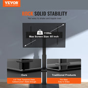 Load image into Gallery viewer, SucceBuy TV Stand Mount Swivel Tall TV Stand for 32 to 85 inch TV Height Adjustable Portable Floor TV Stand Max VESA 600 x 800mm - AMOCART