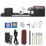 Load image into Gallery viewer, SucceBuy Mini Wood Lathe Machine 2.76inx6.3in 24VDC 96W Machine Accessories 7 Speed s for DIY Woodworking Wood Drill Rotary Tool