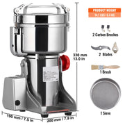 Bild in Galerie-Viewer laden, 【Premium】Amocart 150-2500g Electric Grain Mill Grinder Commercial Swing Spice Grinders for Dry Herbs Grains Spices Cereals Coff