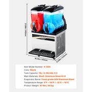 Load image into Gallery viewer, SucceBuy Commercial Frozen Drink Maker 15Lx2 Double Tank Slushy Machine 120Cups StainlessSteel Slushie Maker for Home Party Cafe