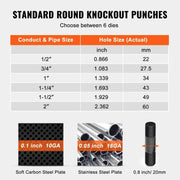Load image into Gallery viewer, Amocart 10Ton Hydraulic Knockout Punch Driver Kit 1/2"-2" 6 Dies Carbon Steel Sheet Hole Opener Repair Tool Manuel Hole Digger