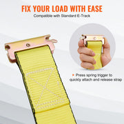 Load image into Gallery viewer, SucceBuy 8pcs 4400Lbs Ratchet Tie Down Straps E-Track Heavy Duty Strap with Hook Loop for Moving Securing Cargo Lawn Equipment - AMOCART