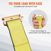 Load image into Gallery viewer, Amocart 8pcs 4400Lbs Ratchet Tie Down Straps E-Track Heavy Duty Strap with Hook Loop for Moving Securing Cargo Lawn Equipment