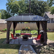 Load image into Gallery viewer, Aluminum Alloy Frame Outdoor Hard Roof Gazebo Heavy Duty Waterproof UV Resistant Anti Rust All Weather Metal Garden Gazebo