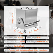 Charger l'image dans la visionneuse de galerie, Amocart Manual Meat Mixer 80L Tilt Tank Processing Equipment(Mixing Max 80LBS) Stainless Steel Mixer w/ Lid Handle Gear Reducer