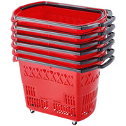 Charger l'image dans la visionneuse de galerie, Amocart 6PCS Shopping Baskets 39L Rolling Shopping Carts with Handles & Wheels Portable for Supermarkets Retail Stores Grocery