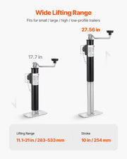 Bild in Galerie-Viewer laden, SucceBuy 2000 lbs Trailer Jack Stand 10" Lift Weld-on Pipe-Mount Bracket Support Legs Corner Steady Camper Parts for RV Yacht