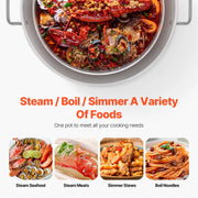 Load image into Gallery viewer, SucceBuy 60/80/100Qt Seafood Boiling Kit with Strainer Cooking Set for Crab Crawfish Boiling Aluminum Stockpot with Steamer Rack - AMOCART