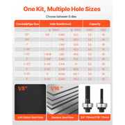Load image into Gallery viewer, SucceBuy Knockout Punch Set 1/2 to 2 in SLUG-Buster Ratchet Knockout Set for Aluminum Mild steel Fiberglass Plastics 6 Die Sizes - AMOCART