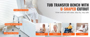 Charger l'image dans la visionneuse de galerie, SucceBuy Banc de transfert pour baignoire, sièges de douche, banc de douche léger avec sièges de bain antidérapants avec accoudoir et dossier
