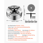 Load image into Gallery viewer, SucceBuy Lathe Chuck 3-Jaw / 4-Jaw / 6-Jaw Self-Centering Chuck & Threaded Backing Plate, T-wrench Screws, Wood Metal Lathe Use