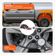 Load image into Gallery viewer, SucceBuy Air Shock Controller Kit 12V Air Compressor System Air Ride Suspension Compressor Kit w/ Single Path System for Truck - AMOCART