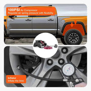 Load image into Gallery viewer, Amocart Air Shock Controller Kit 12V Air Compressor System Air Ride Suspension Compressor Kit w/ Single Path System for Truck