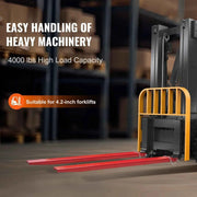 Load image into Gallery viewer, Amocart 1 Pair 72/82in Pallet Fork Extensions Sleeve Carbon Steel with Pins Forklift Attachments for Warehouse Cargo Handling