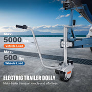 Load image into Gallery viewer, SucceBuy 5000lbs Electric Trailer Dolly 12V Trailer Jockey Wheel with 22 ft/min Speed & Adjustable Height for Moving Caravan