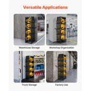 Load image into Gallery viewer, SucceBuy 14.8 x 13 x 52 inches Refrigerant Tank Rack 4 Tiers for 4 Cylinder with Top Storage Shelf for Cargo Van Storing Oxygen - AMOCART